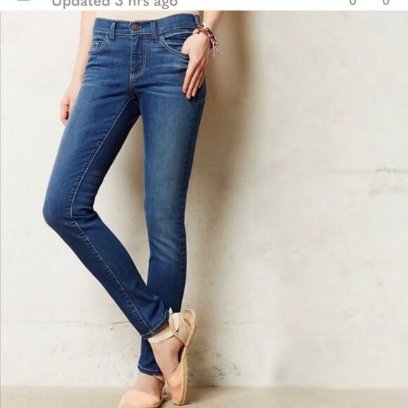 ANTHROPOLOGIE PILCRO FIT SERIF BLUE JEANS SIZE 28 - Picture 2 of 15